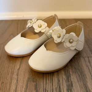 White Floral Kids Shoes
